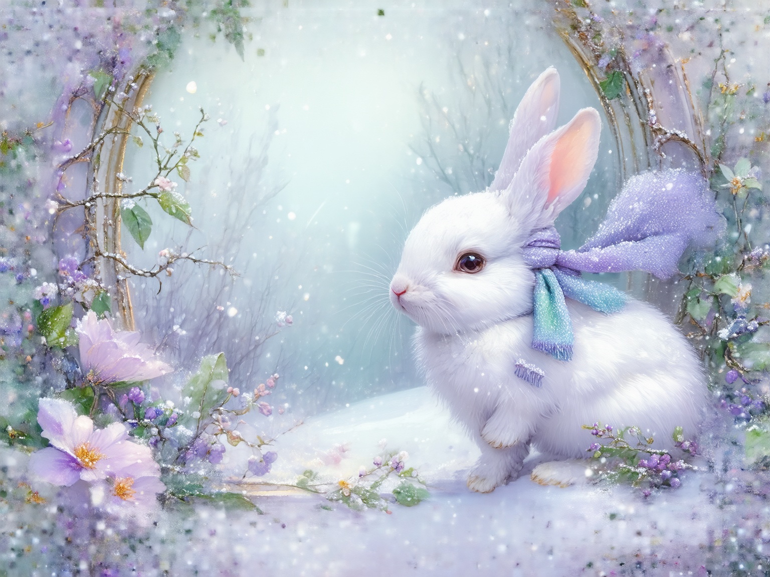 2027 January calendar with rabbit style.