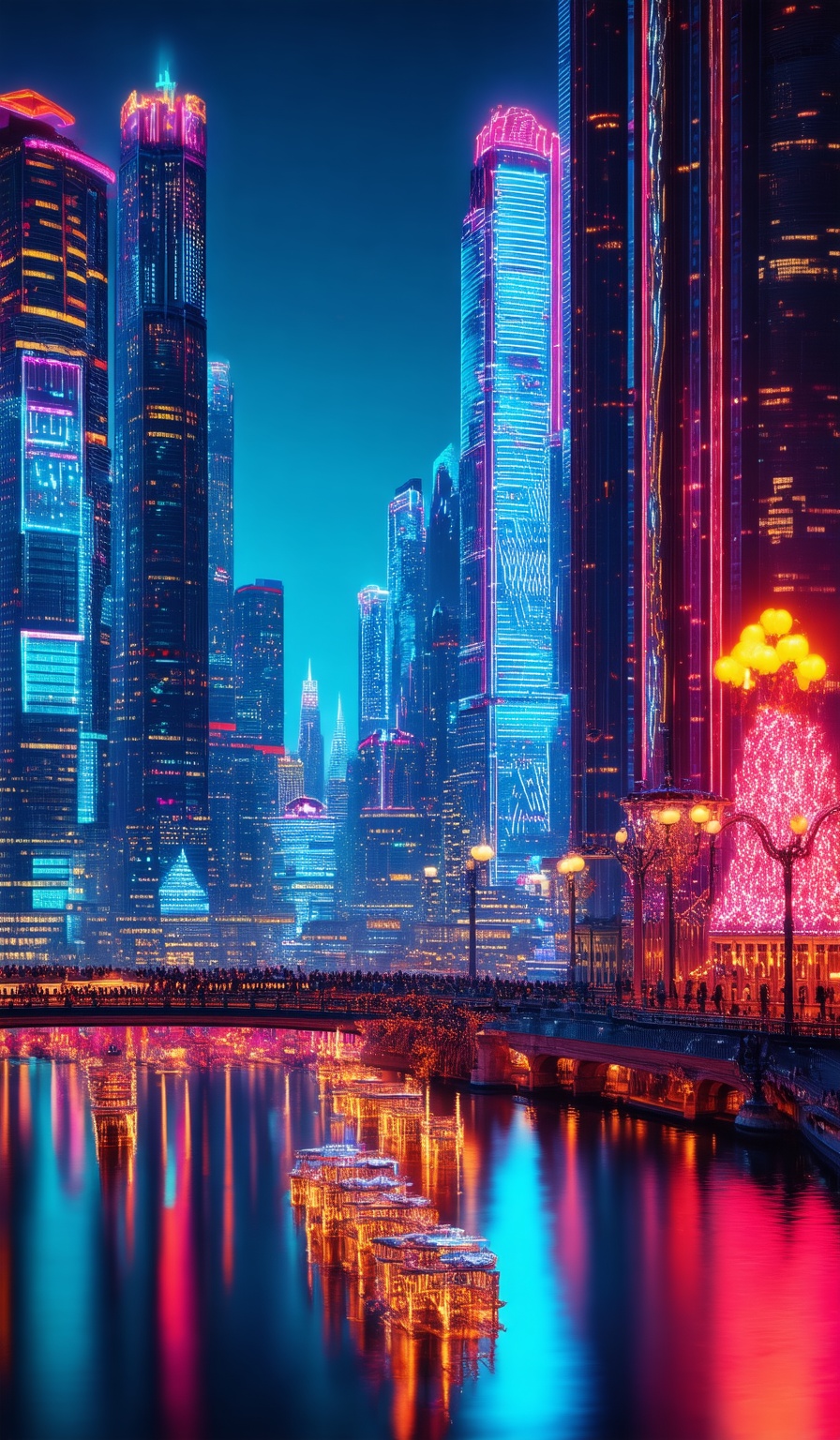 Neon Dreams: City Pulse at Night